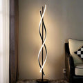JUTIFAN Modern Spiral Floor Lamp for Living Room, 30W Dimmable Led Corner Floor Lamp with Remote Control, 53 Inch Black Floor Lamps 3 Color Tall Corner Reading Lamp Standing Floor Lamps for Bedroom