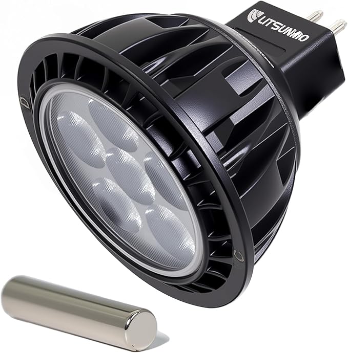 MR16 LED Bulb 2700K, 7W Magnetic Touch Dimming MR16 GU5.3 LED Bulb Aluminum, 600LM, 12V Low Voltage Landscape Light Bulbs for Outdoor Landscape Lighting and Indoor Accent Lighting, 1 Pack