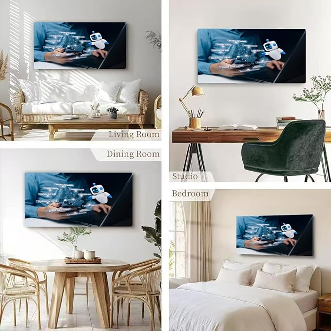 Wibinuki Wall Art Wall Decor Wall Paintings AI Assistant Chting on for Living Room Bedroom Bathroom Home Decor Can Be Hung Directly 20"x 40"