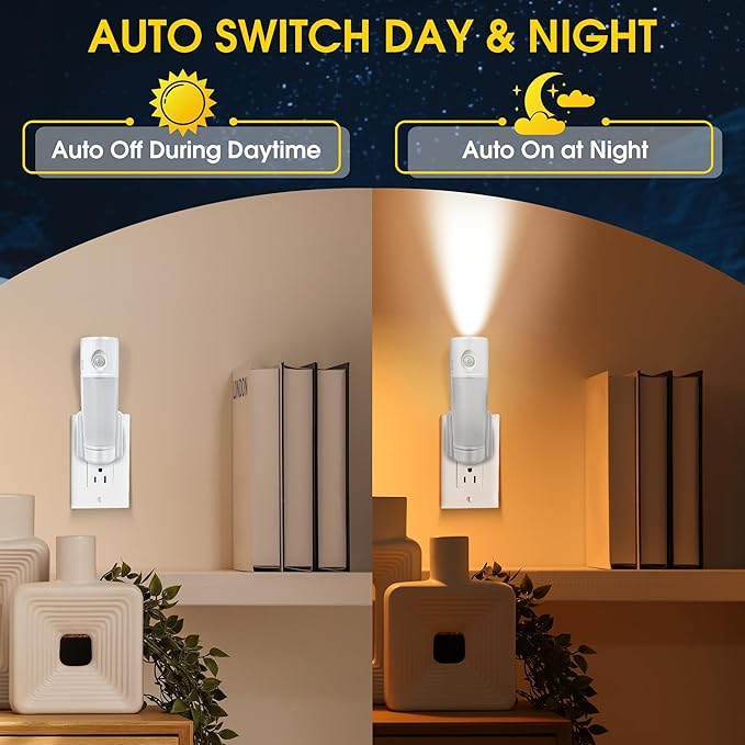 Enhon 6 Pack 4 in 1 Emergency Lights for Home Power Failure, Rechargeable LED Flashlight Plug in Wall, Automatic Turn On Power Outage Night Light with Motion Sensor for Hurricane Preparedness Items
