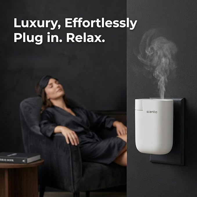 Home Scent Diffuser Starter Kit |Plug in Waterless Aroma Diffuser for Essential Oils for Home, Office, Spa | Covers up to 500 Sq. Ft. | White | 20 ml Oil Included - Christmas