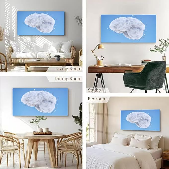 Wibinuki Wall Art Wall Decor Wall Paintings Cloud Computing And Artificial Intelligence for Living Room Bedroom Bathroom Home Decor Can Be Hung Directly 20"x 40"