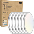 6PACK LED Flush Mount Ceiling Light, 3CCT Selectable 3000K-4000K-6500K & 100W Equivalent Modern Kitchen Recessed Ceiling Lamp 15W 1500Lm 7.5 Inch for Bathroom Closet Laundry Bedroom