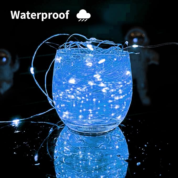 Solar String Lights Outdoor, 66 Feet 200 LEDs 8 Modes Solar Fairy Lights for Outside, Waterproof Outdoor Light for Patio Yard Christmas Tree Halloween Wedding Party Decorations, Blue