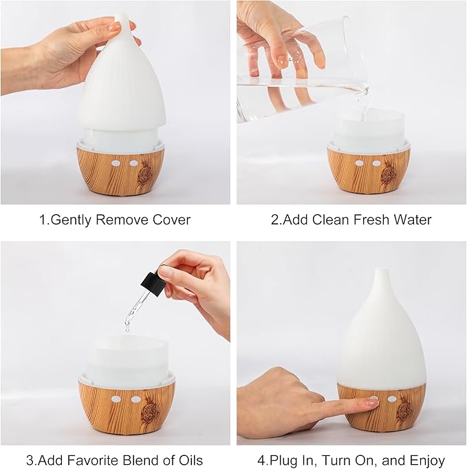 Essential Oil Diffuser with Humidifying, Aromatherapy Diffuser for Essential Oils Large Rooms, 7 LED Colors 3 Mist Modes Quiet Operation Auto-Off & Waterless Protection for Home & Office