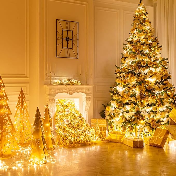JMEXSUSS 800 LED Christmas Lights Outdoor Indoor String Lights with 8 Modes Warm White Plug in for Patio Garden Tree Wedding Party Yard Spring Decoration