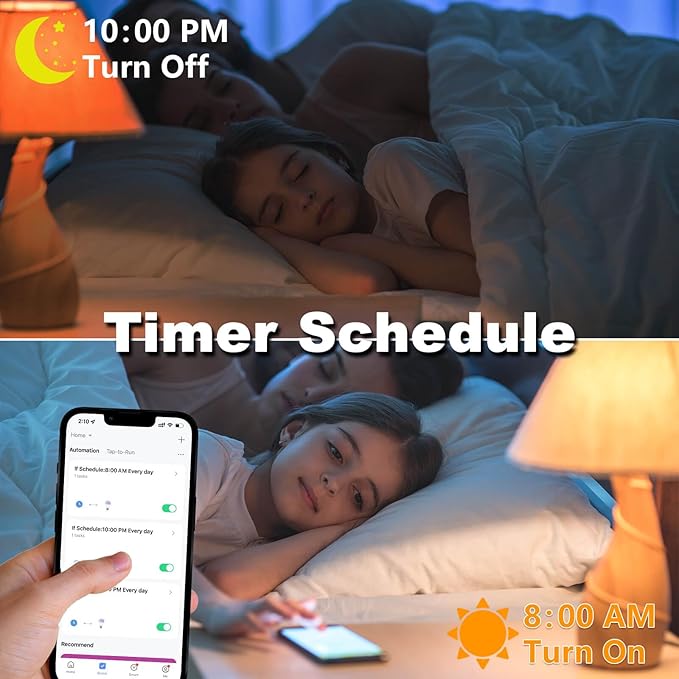 A15 LED Smart Bulb, Compatible with Alexa, Google Home, E26, 5W=40W, Color Changing, Dimmable WiFi Light Bulbs, 2.4GHZ WiFi Only, No Hub Required, 3 Pack