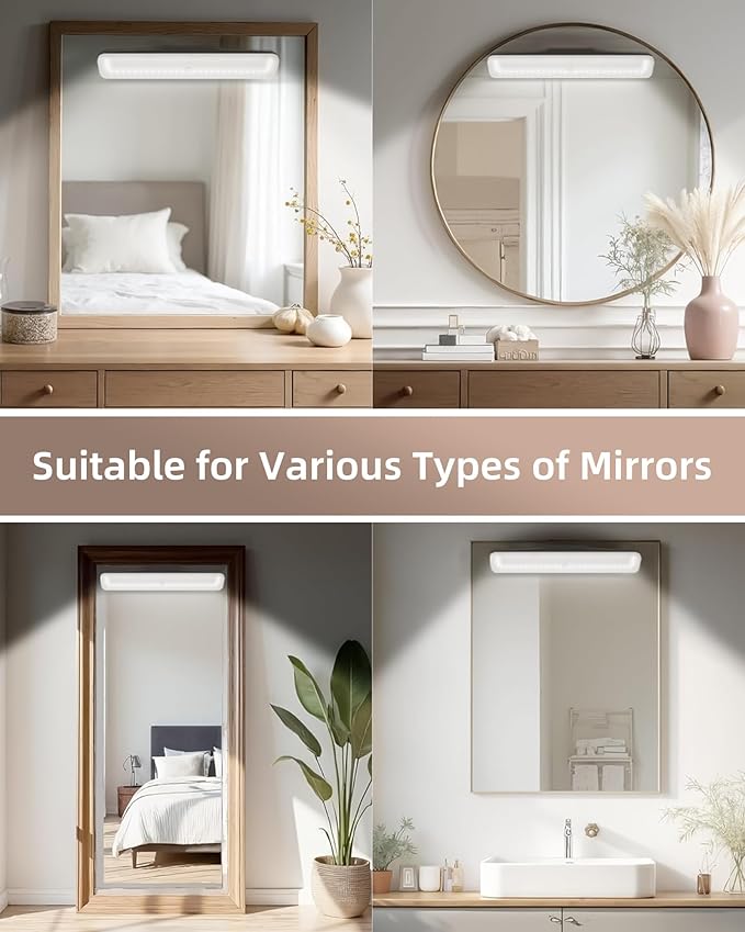 EZVALO Wireless Makeup Light 2 Pack, Vanity Lights for Mirror,Bathroom Mirror Light, Rechargeable, 3 Color Temperatures, Stepless Dimming, Touch Control, Adjustable Angle, Black, Women's Gifts