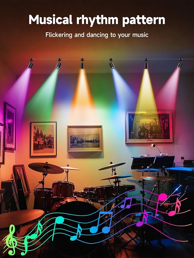 RGB Color Changing Spotlights - 16 Million Colors, LED Spotlight lamp with App & Remote Control, Dimmable LED Downlights Mood Lighting for Home Living Room Bedroom Decor