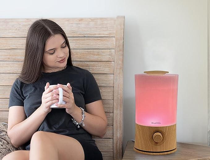 BlueHills Premium Set of Three Large 2500 ML, 2000 ML, and 3000 ML XL Essential Oil Diffusers Humidifier Combo for Large Room Home with Décor LED Lights Great Gift – Wood Grain and Dark Wood Grain