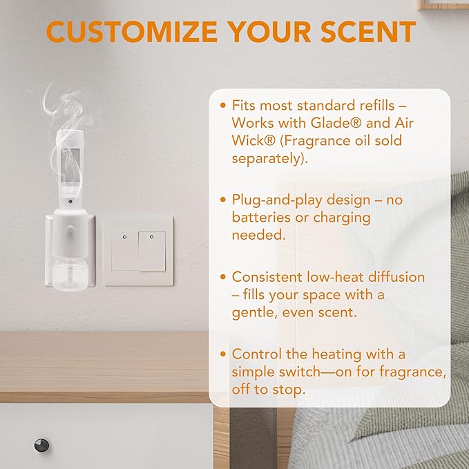 Aromatherapy Emergency Lights, Rechargeable LED Flashlight with Motion Sensor Night Light &Power Failure Light, Plug in Air Freshener Warmer for Bedroom Bathroom Hallway, 2Pack