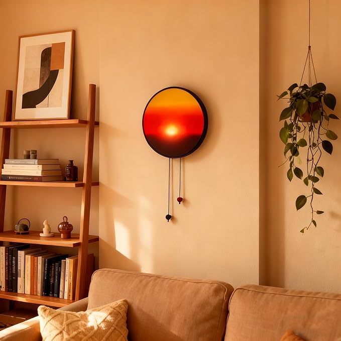 Sunset Lamp Wall Light, Sun-Tracking Ambient Lighting with Manual Sunset Mode | Modern Warm Mood Lighting for Funky Home & Office Decor
