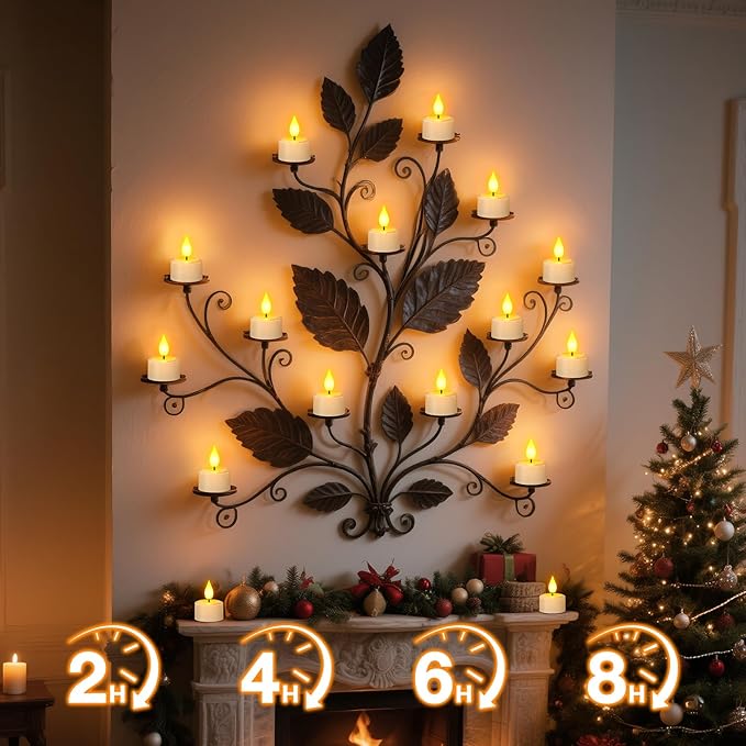 SoulBay Rechargeable Flameless LED Tea Lights Candles with Remote Control, 2.17" x 1.57", Set of 2, USB Charging Cable Included