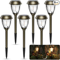 XMCOSY+ Solar Pathway Lights - Durable Glass & Stainless Steel, 10/25 LM Brightness, 2 Adjustable Modes, Waterproof LED Garden Lights for Yard, Lawn, Driveway, Walkway & Landscape Decor (Warm White)