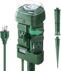 Outdoor Stake Timer Waterproof, 24 Hour Mechanical Power Strip Timer with 6 Outlets(3 180° Rotatable), 6ft Extension Cord Yard Stake Timer for Outdoor Christmas Lights, Heavy Duty, UL Listed