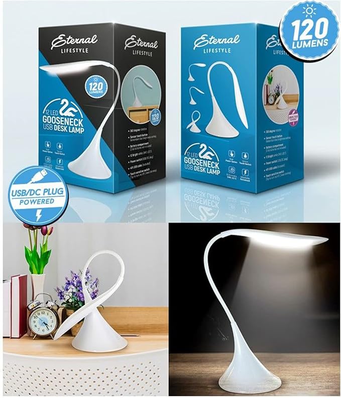 Gooseneck LED Adjustable Desk USB Lamp