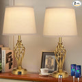 Touch Table Lamps Set of 2, nightstand lamp with USB Ports Bedside 3 Way Touch dimmer Desk lamp for Living Room Bedroom,Gold Plated Spiral cage Base Design Warm White dimmer Bulbs Included.