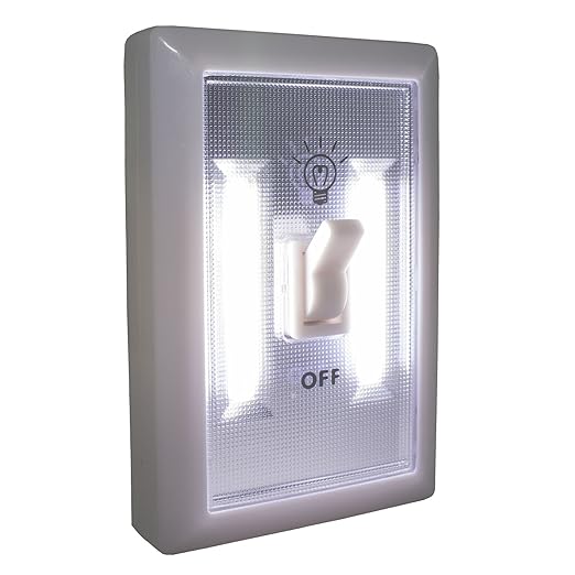 Promier TV207805 COB LED Switch Light, 2 Count, White, Push Button Actuator, Manual Operation