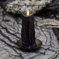 Luminara Heavy Wax Drip Flameless LED Candle, Black 2.5" x 6.5", Timer Function, Real Wax Pillar, Battery Operated Unscented Safe, Long-Lasting