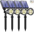URPOWER Solar Lights Outdoor, 2-in-1 Solar Spot Lights Waterproof with 2 Lighting Modes, Adjustable Solar Powered Spotlights Auto On/Off Landscape Lights for Yard Garden Pathway, 4 Pack (Warm White)