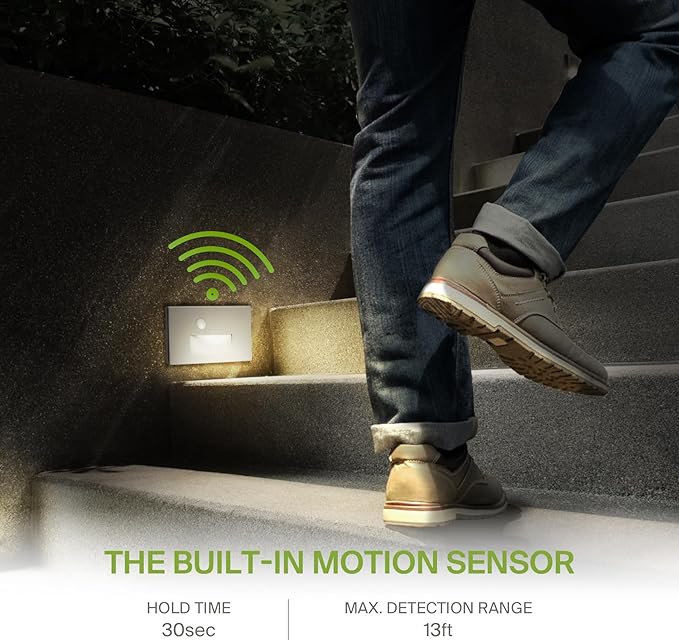 ASD LED Recessed Step Light Fixture, Outdoor & Indoor Stair Tread Lighting | 3CCT, Motion Sensor, Waterproof, ETL Listed | 3W 120LM 3000K-5000K 120V | Staircase Hardwired Illumination | White, 4 Pack