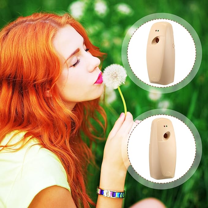 Maxcheck Automatic Air Freshener Spray Dispenser Wall Mounted Automatic Spray Dispenser Air Freshener for Bathroom Battery Operated Free Standing for Commercial Place and Room(Light Khaki)