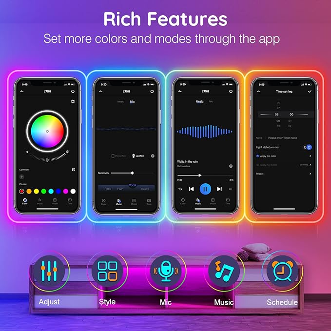 AILBTON 32.8Ft Neon Rope Lights,Flexible Led Rope Lights Control with App/Remote,Multiple Modes Music Sync Gaming RGB Led Neon Lights for Bedroom Outdoor