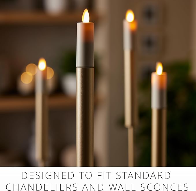Luminara Set of 2 Pearl Ivory Flameless Candle E12 Taper Bulbs Flat Top - 1" x 4" for Chandeliers, Wall Sconces and Lighting Fixtures