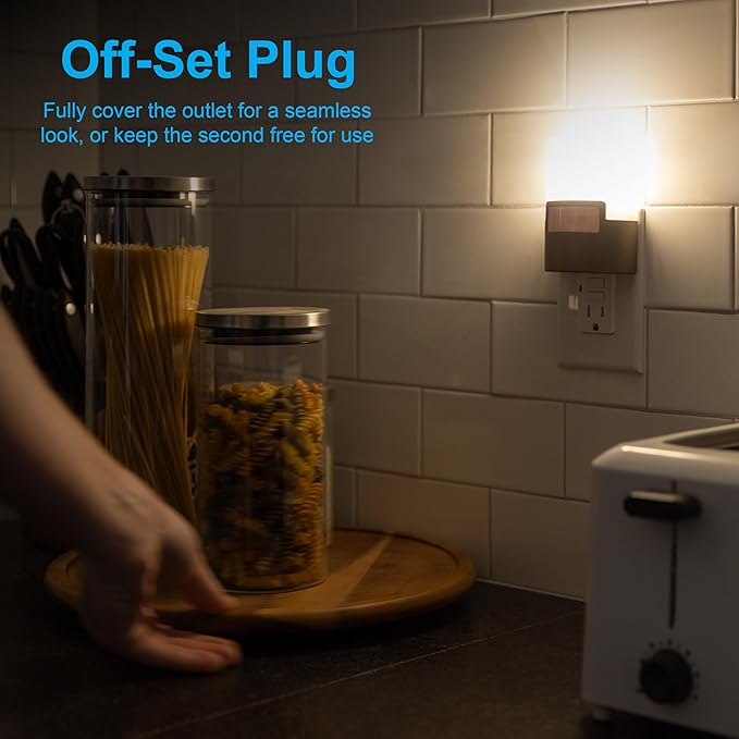 GE LED Motion Sensor Night Light, Plug into wall, 40 Lumens, Soft White, UL-Certified, Energy Efficient, Ideal Nightlight for Bedroom, Bathroom, Kitchen, Hallway, 26140, Bronze, 1 Pack