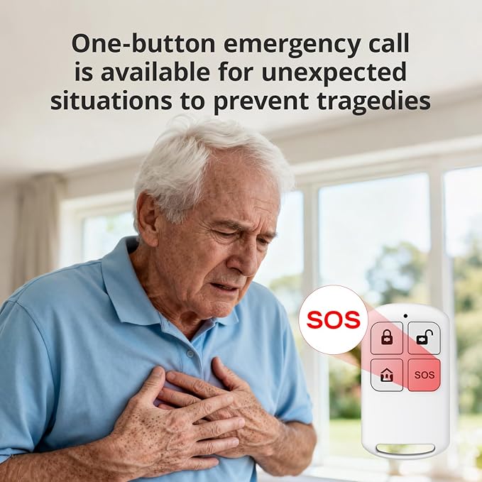 Simply Safe Home Alarm System,WiFi+GSM/4G Alarm System with Door Sensors & Motion Detectors,Compatible with Smart Life or Tuya Phone App Control NO Monthly Fees,Real-Time Alert