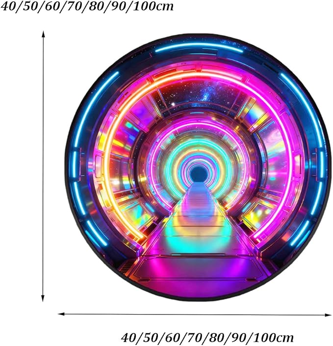 DAJIAYIQI LED Light Decor Wall Art, 3D Wall Sculpture Decoration with Aluminum Frame, Full-screen LED Illuminated Panel, Technological Glowing Wall Art for Bars Hotels E-sports Room(A,60cm)