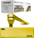 Extra Heavy Duty, Commercial Door Closer D9000DA, ANSI Grade 1, UL 3 Hour Fire Rated, ADA Compliant, Delayed Action, Adjustable Spring Size 1-6 for Doors (44-330LB/30-60 in), Indoor/Outdoor (Gold)