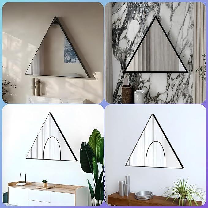 3D Infinity Mirror Light, 19.7" Triangle LED Tunnel Wall Light with 358 LEDs, App & Remote RGB Color Changing Mirror for Gaming Room Decor, Party, Bar, Geometric Art Deco Wall Mounted