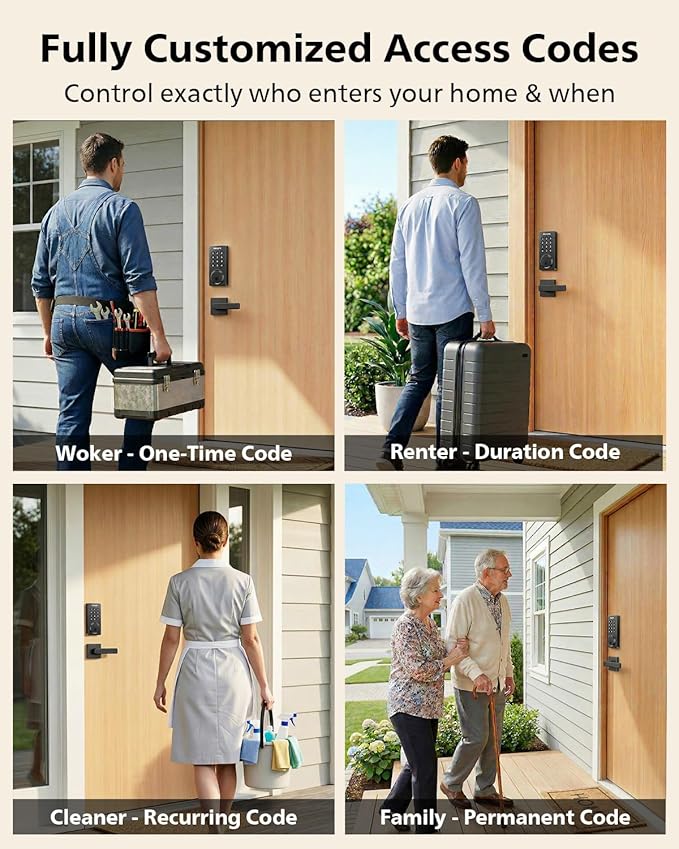 Philips Smart Lock, Smart Door Lock Built-in WiFi, App Remote Control, Keyless Entry Door Lock for Front Door, Deadbolt Lock Auto Lock, Support Alexa & Google, IP54 Waterproof, Black