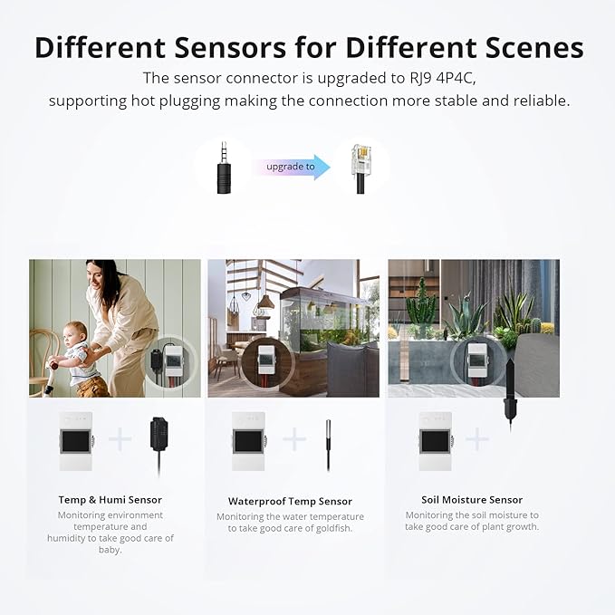 SONOFF THR316 Origin Smart Temperature and Humidity Monitoring Switch,Compatible with Alexa & Google Home, RJ9 4P4C Interface