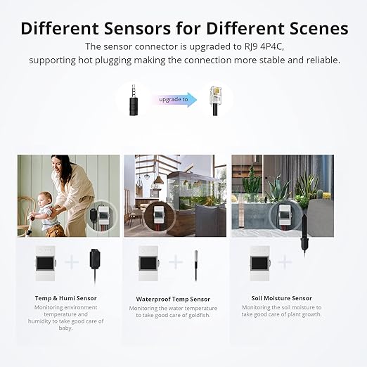 SONOFF THR320D 20A Smart Temperature and Humidity Monitoring Switch,Compatible with Alexa, Google Home,RJ9 4P4C Interface