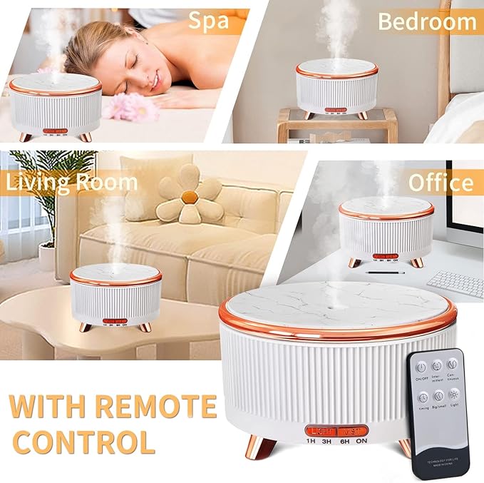 Diffusers for Essential Oils Large Room 500ml, Aromatherapy Diffuser for Home Office with Remote Control, 7 Colorsing Lights,Ultrasonic Aromatherapy Diffuser Humidifier for Livingroom Bedroom