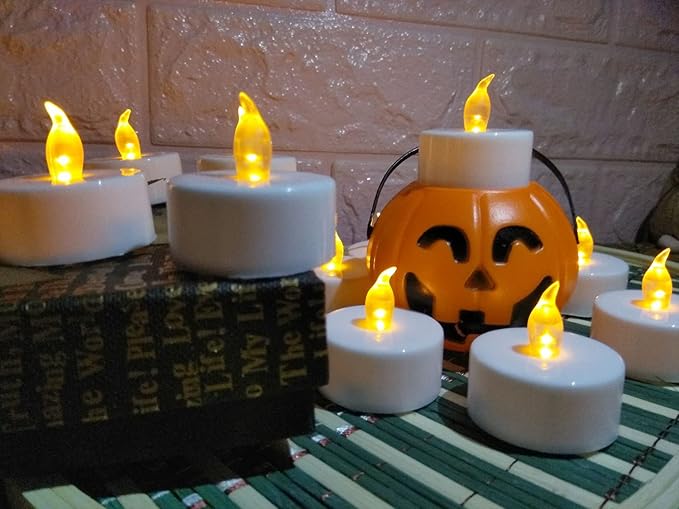 YIWER Battery Tea Lights Candles - LED Tea Lights 200 Hours Pack of 12(Warm Yellow)
