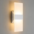 Modern LED Wall Sconce, 5CCT Dimmable Brushed Nickel Wall Lights, 12W 800LM 2700K-5000K Adjustable, Hardwired Indoor Up and Down Acrylic Wall Light Lighting for Living Room Bedroom Hallway, ETL