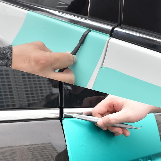 Zanch Car Wrapping Flexible Micro Squeegee/Curves Slot Tint Tool,Complete Tools for Automotive Vinyl Wrap Film Installation - Specialized 13pcs Vinyl Wrap Squeegee Set