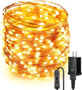 Moobibear LED String Lights 99ft UL Listed Plug in Fairy Lights 300 LED Warm White Waterproof Copper String Lights with ON/Off Switch for Bedroom Patio Birthday Wedding Valentines Day Decor