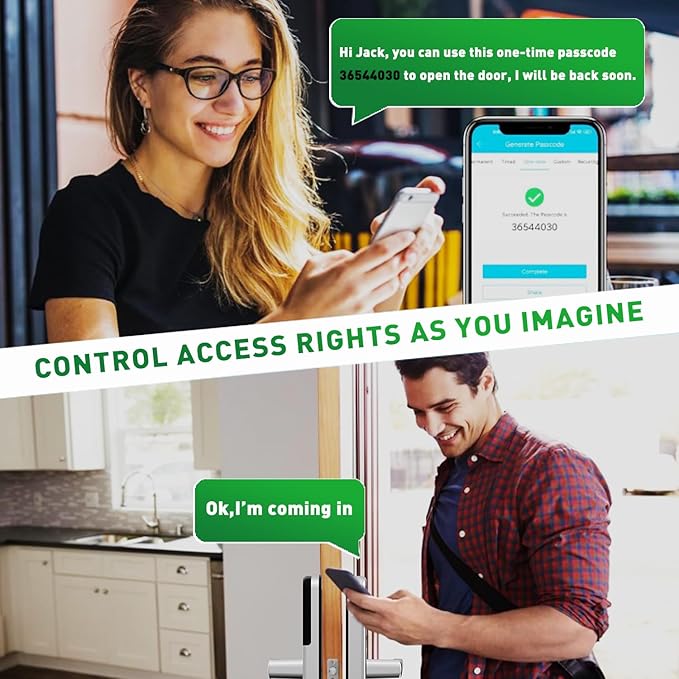 Smart Lock with Door Sensor - Fingerprint, Code, Keyless Entry - Easy Installation, 30-Day Satisfaction Guarantee