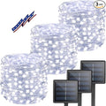 Solar String Lights for Outside, 3 Pack Total 120FT 300 LED Solar Garden Twinkle Light Outdoor, Waterproof with 8 Lighting Modes Fairy Lights for Patio Party Wedding Decorations (Cool White)