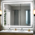 48"x32" LED Bathroom Mirror, Front Smart Mirror, LED Mirror for Bathroom with 3 Colors, Vanity Mirror with Lights, Anti-Fog Wall Mounted, Dimmable Touch Switch Control, Memory