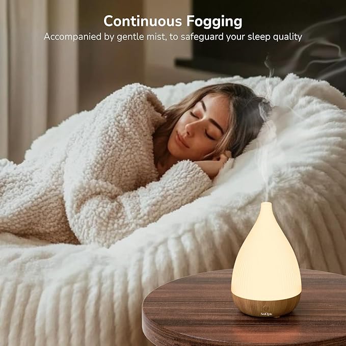 Ultrasonic Essential Oil Diffuser, Home Fragrance Aroma Diffuser with Auto Shut-Off, 8-Color Night Light & Ultra-Quiet Operation, BPA-Free Portable Aromatherapy Humidifier for Home (Light)
