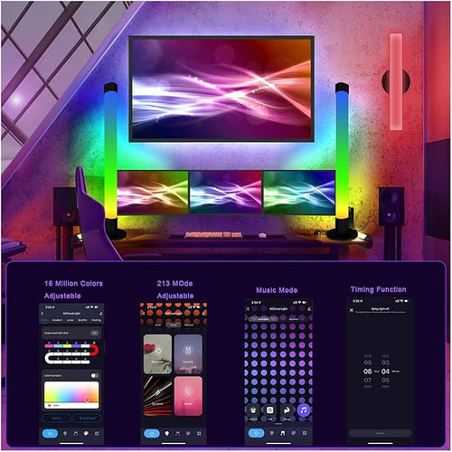 1 Pcs Tuya WiFi Symphony Private Model Smart LED Pickup Rhythm Lamp Symphony Computer TV Desktop Ambient Light Voice Control Colorful, 12W