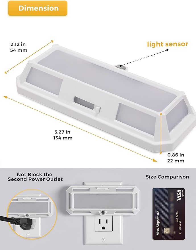 L LOHAS LED Bright Night Light, Night Lights Plug into Wall, 0-250LM LED Night Light, Dusk to Dawn Sensor, 2W Dimmable Nightlight, Soft White 3000K for Bathroom, Hallway, Bedroom, Adults, Stairway