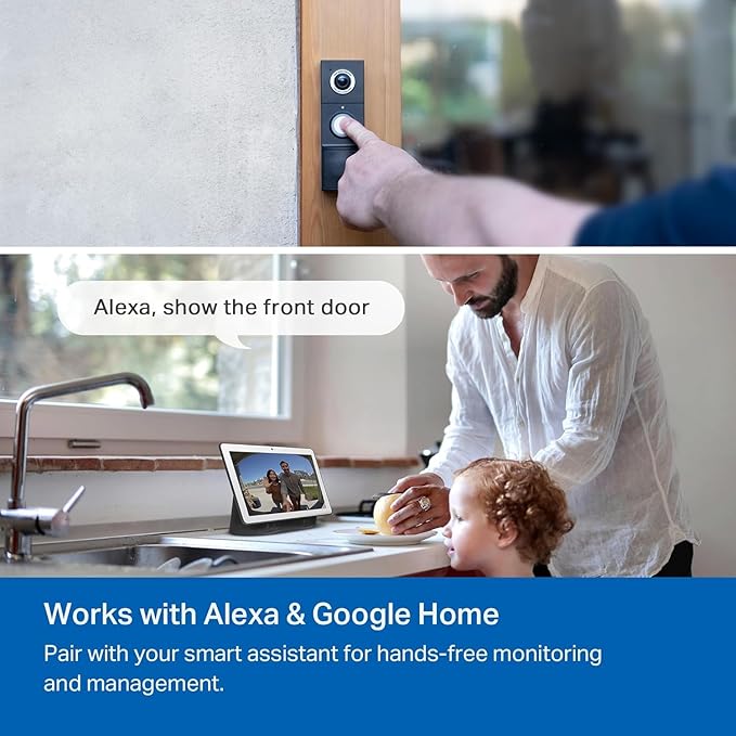 Tapo 2K+ Wired or Battery Powered Smart Video Doorbell with Chime - 180° Field of View, Person/Vehicle/Package Detection, Ring Call, 2-Way Audio, Subscription-Free Local Storage or Optional Cloud,D225