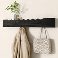 Coat Rack Wall Mount Entryway Organizer Modern Key Holder Wall Mount with Wooden Shelf Entryway Hooks for Bedroom Kitchen Hallway Bathroom for Hanging Coats Hats Dog Leashes Bags Towels
