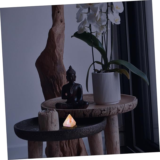 Ciieeo Pyramid Changing Light USB Night Light for Bedroom Living Room Office Decor Unique for Yoga and Meditation Spaces
